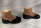 Antique Leather Button Baby Boots 2 Tone Brown Black Genuine Goodness 3 25 