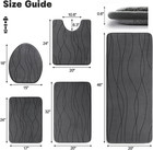 Memory Foam Grey Bathroom Rug Sets 5 Piece  Ultra Absorbent Bath Mat For Bathroo