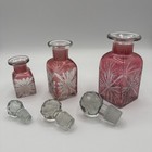 Vintage Glass Decanters Perfume Cologne Bottle Set See Description