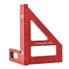 Imperial 3d Multi-angle Measuring Ruler 45 90 Degree Aluminum Alloy Woodworki   
