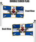 Quebec Heart Cross Flag 3x5 Ft Double Sided Old French Canadian Banner