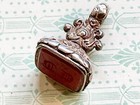 Antique Georgian Gold Filled Watch Fob Wax Seal Charm Pendant With Carnelian