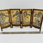 Vintage Chinese Table Screen Mother Of Pearl Asian Art Wood Stone Antique Panels