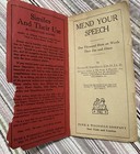 Funk Wagnalls Vintage Booklet Mend Your Speech Dated 1920