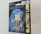 Dollhouse Table Lamp 12 Volt W  Plug White Shade Gold Base 1 12 Scale Miniature