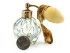Irice Perfume Bottle Automizer Crackled Glass Refillable Fragrance Empty Vintage