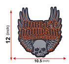 Harley Davidson Winged Skull Patch Large 11  Embroidery Patch Iron  sew On