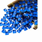 Sea Blue Mosaic Tiles Squares Crystal Mosaic Glass Tile For Crafts Bulk Diy Pict