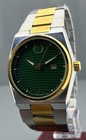Vintage Men s Movado Bold Quest Quartz Green Dial Date Work Two-tone Wristwatch