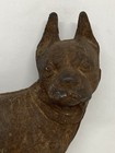 Antique Rust Covered Cast Iron Boston Terrier Bulldog Doorstop Statue 8  T