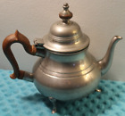 Vintage Kirk Stieff Williamsburg Pewter Coffee Tea Pot W wood Handle  read Desc 
