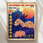 Japanese Botanical Poster     Retro Butterfly   Floral Wall Art Decor