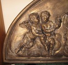 Vintage Large Bas Relief Tympanum Lunette Arched 8 Cherubs Wall Hanging 44 X 20