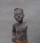 Large Old Antique South East Asia Burmese Burma Myanmar Carved Figure Human Hair