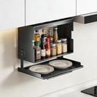 Wall Mounted Kitchen Storage Rack W pull Down Shelf  Spice Organizer Space Save