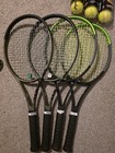 4 Wilson Blade 16  19 Tennis Racquets 4 3 8 With Bag  Strings  And Balls