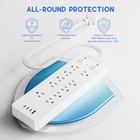 Surge Protector Power Strip With Usb  Wall Mount Outlet Extender  10outlets     