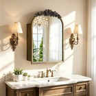 Arched Mirror Cabinet Wall Vintage Mirror Cabinet Gold Medicine Cabinet 3-tier