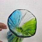 Unique Hand-blown Glass Vase - Green  Blue Vintage Antique - Found In Old Attic