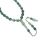 Muslim Tasbih 33-bead 12x9mm Oval Marble Dark Green Acrylic Islamic Prayer Beads