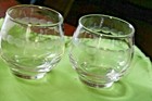Vintage Roly Poly Cocktail Glasses Tumblers Lot Of 2 Clear Glass 3 