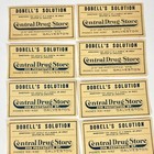 10 Medicine Bottle Labels Dobell s Solution Central Drug Store Galveston Tx Vtg