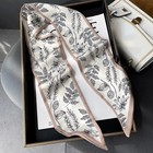 Women Floral Satin Silk Skinny Scarf Hair Ribbon Neck Tie Bag Handle Wrap