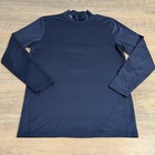 Under Armour Mens Long Sleeve Mock Neck Compression Shirt Large Fitted Blue B22