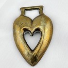 Brass Horse Medallion Antique English Puffy Open Heart Love Show Parade Harness