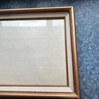 Vintage Wood Picture Frame W Gilt Molding   Linen Liner  12 1 2    X 15 1 2   