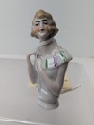 2 25  Antique German Bisque Half 1 2 Doll Lady Blonde Art Deco Sweater Cc8