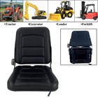 Universal Komatsu-style Forklift Seat   Adjustable Folding Suspension   Black