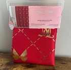 New Juicy Couture Christmas Red Gold Snow Jc Fabric Shower Curtain Hooks 70x72