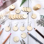 200pcs Unfinished Wooden Earrings Blanks With Hooks Rings Backs For Diy Craft 