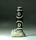 Pre-1800s Indo tibetan Old Agate 3 Eye Dzi Bead 12 43mm