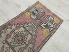 Antique Anatolian Rug 1 5x3 6 Ft Handmade Wool Rustic Pink Narrow Runner