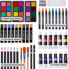 175 Piece Deluxe Art Set With 2 Drawing Pads  Acrylic Paints crayons colored Pe