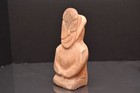 Lg Native Inuit Figure Fossilized Buffalo Bone Carved Eskimo Northwest Coast Vtg
