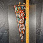 Vintage New Mexico Souvenir Felt Pennant Carlsbad Caverns Santa Fe Road Runner