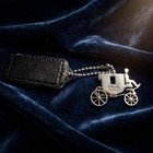 Coach Silver Horse Carriage Key Fob Purse Charm Logo  1 5 8  X 1 25 