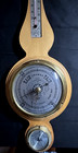 Swift   Anderson Weather Station Wooden Banjo Barometer Vintage 1950s Works 