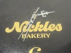 Vintage Nickles Bakery Clock 14    Works Advertising Bread Wall Clock Round