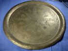 Antique Original Vintage Brass Moroccan Fez Star Pattern Round Tray 13 5  Rare