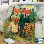 Custom Fox Couple Wedding Bride   Groom Xmas Anniversary Valentine Blanket