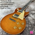 Usa Shipment  Lp  Honey Orange Flame Maple Topelectric Guitar  Mahogany Body