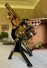 Antique W  Watson   Sons Ltd - Edinburgh Research Brass Microscope  C1922  Cased