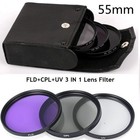 55mm Digital Camera Lens Filter Uv cpl fld Set For Cannon For Nikon For Sony