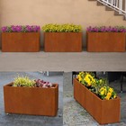 Large Garden Planters Corten Steel Planter Box Rusty For Outdoor Yard Patio Deck