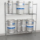 6 Keg Chrome Wire Shelf Rack 18  X 60  X 64  Bar Full Half Kegerator Beer