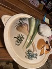 Vintage Ceramic Vegetable Tureen Covered Casserole Dish Mushroom Onion Garlic Li